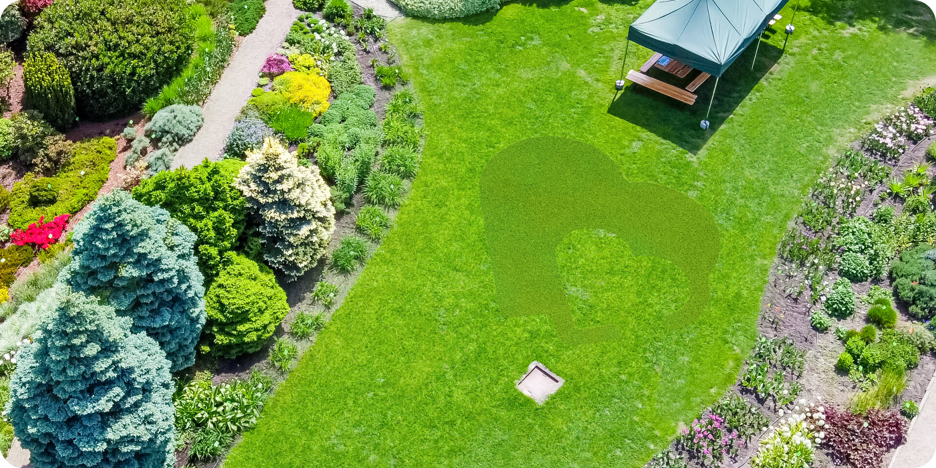 Segway Navimow i110N robot lawn mower mowed a heart shape.