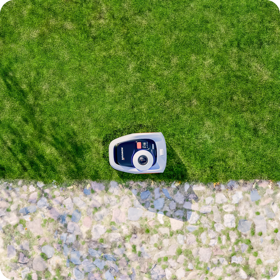 Navimow i Series robot lawn mower on a green lawn.