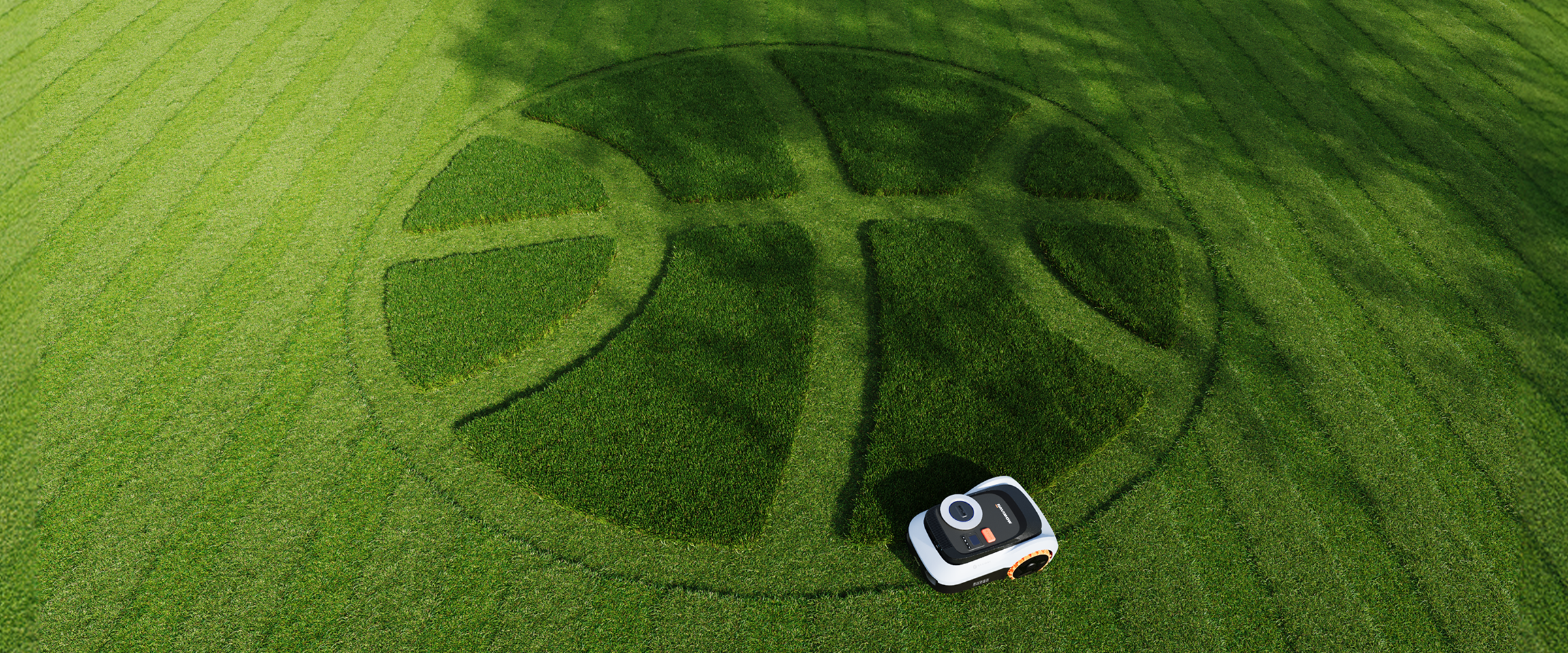 Segway Navimow i2 LiDAR robot lawn mower split between winter brown and summer green