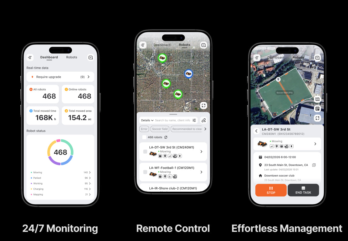 Navimow CM240M1 robot lawn mower app for professional fleet management.