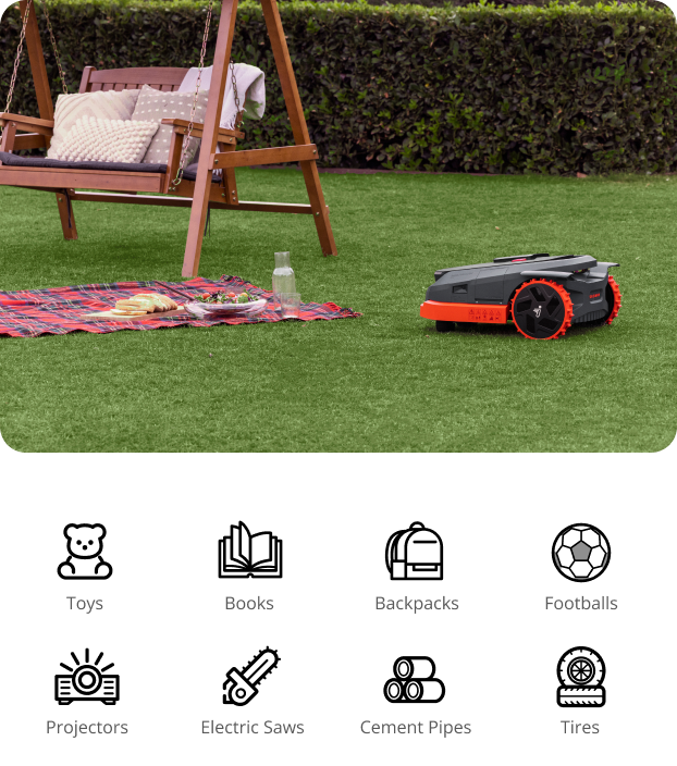 Segway Navimow i110N robot lawn mower mows the green grass.