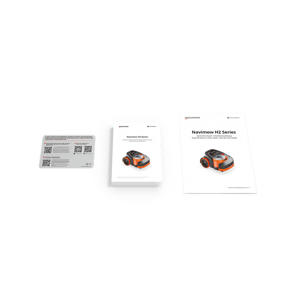 Navimow H2 Series printed manuals quick start information booklets and QR card
