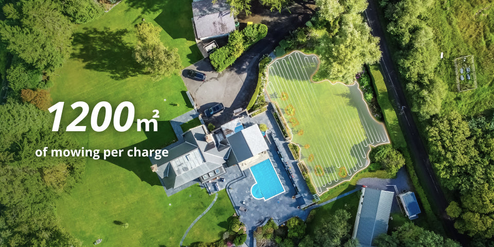 Navimow i110E robot lawn mower covers twelve hundred square meters.
