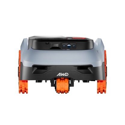 navimow i2 lidar pro robotic lawn mower back end view