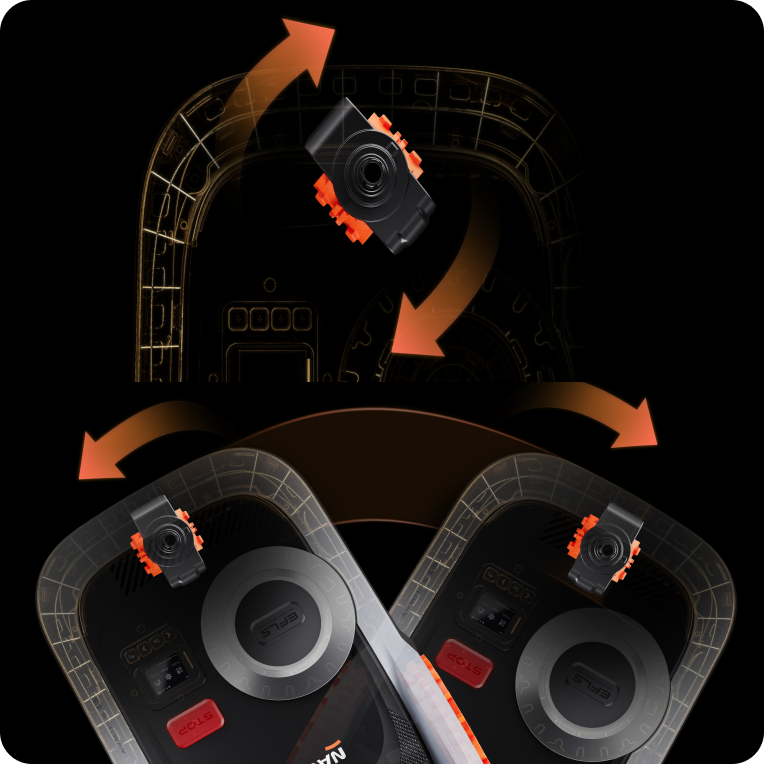 Navimow i Series robot lawn mower illustrating its agile rotation.